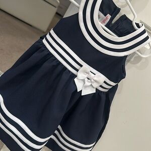 Navy blue and white dress
